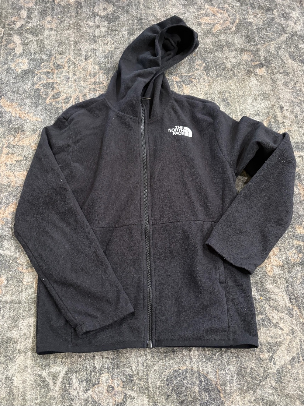 The North Face Black Full-Zip Kids Hooded Fleece
